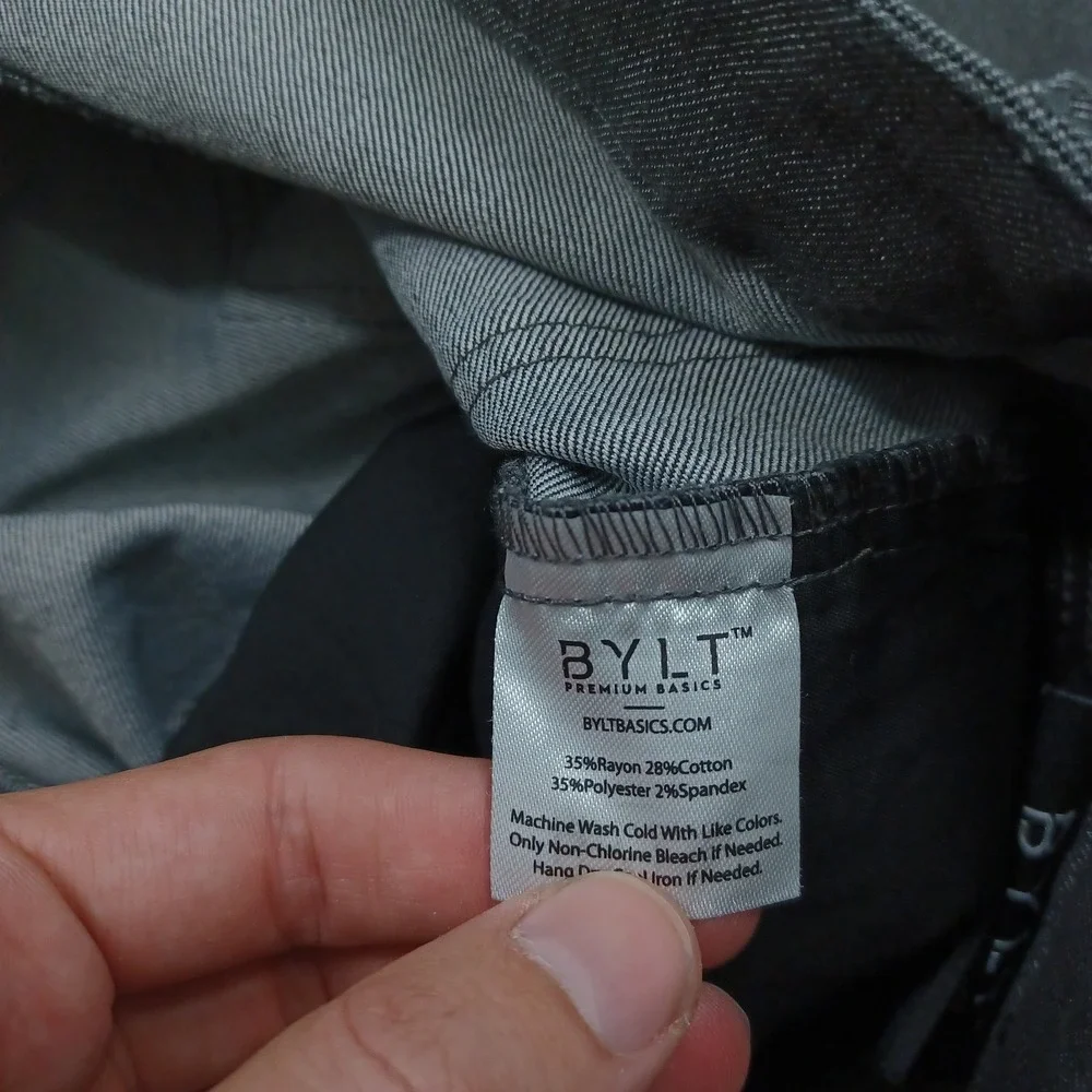 Bylt Pants Mens 32 Gray Chino Pockets Everyday Pant 2.0 Basics Modern